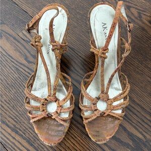 Anne Klein Women's Brown Strappy Platform Sandals
